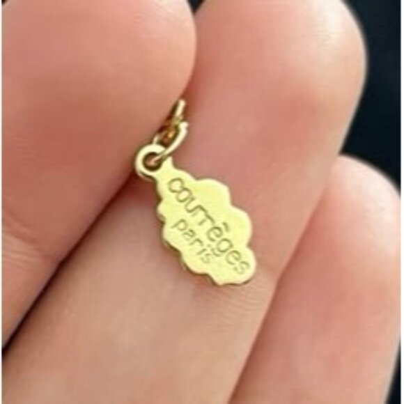 Vintage authentic Gold plated Courreges Paris Logo & heart Necklace - Picture 4 of 5